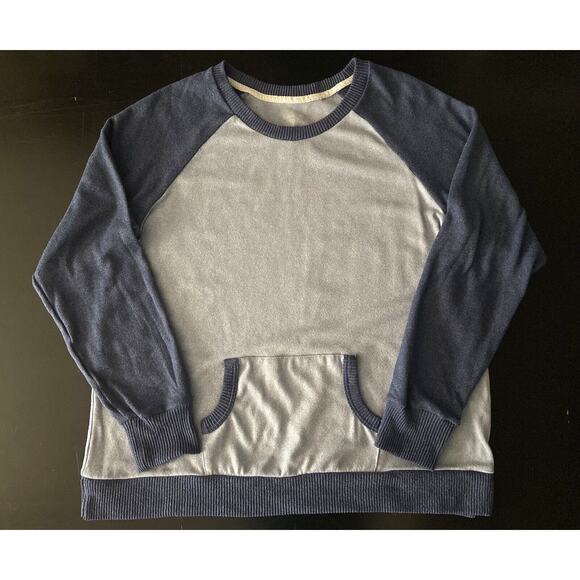 CUDDL DUDS Blue Two-Toned Jersey Knit Sweater w/Pocket sz L - Picture 1 of 10